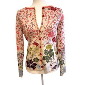 SOLD - Ivko Womans Floral Button Long Sleeve Cardigan Sweater Size 36 (Small)